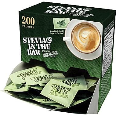 Processed stevia in packets
