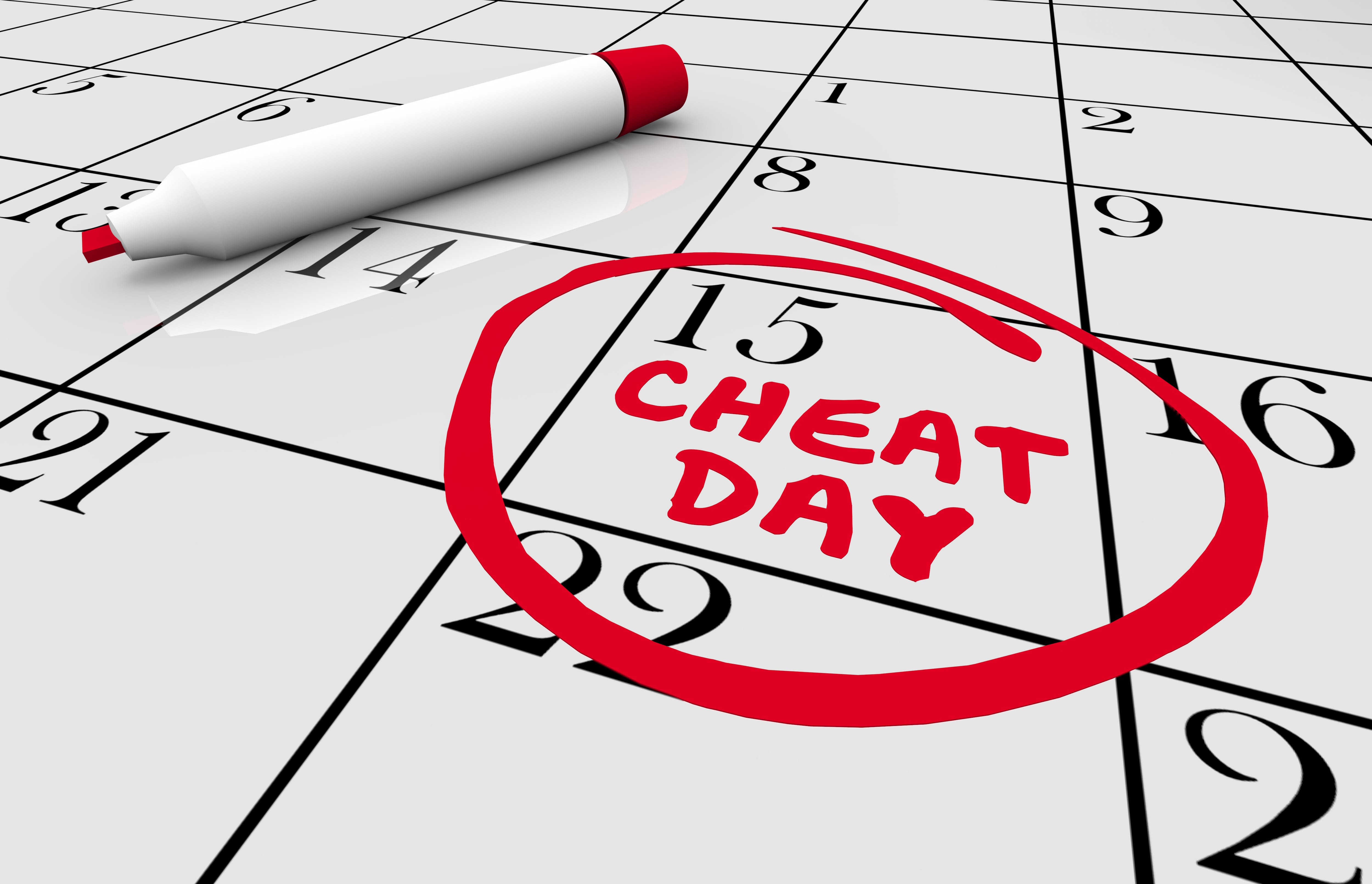 Cheat Day Calendar Going Off Diet Eating 3d Illustration