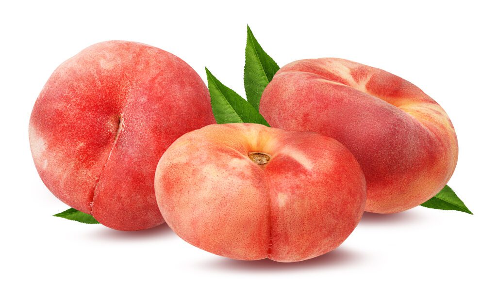 Flat donut peaches